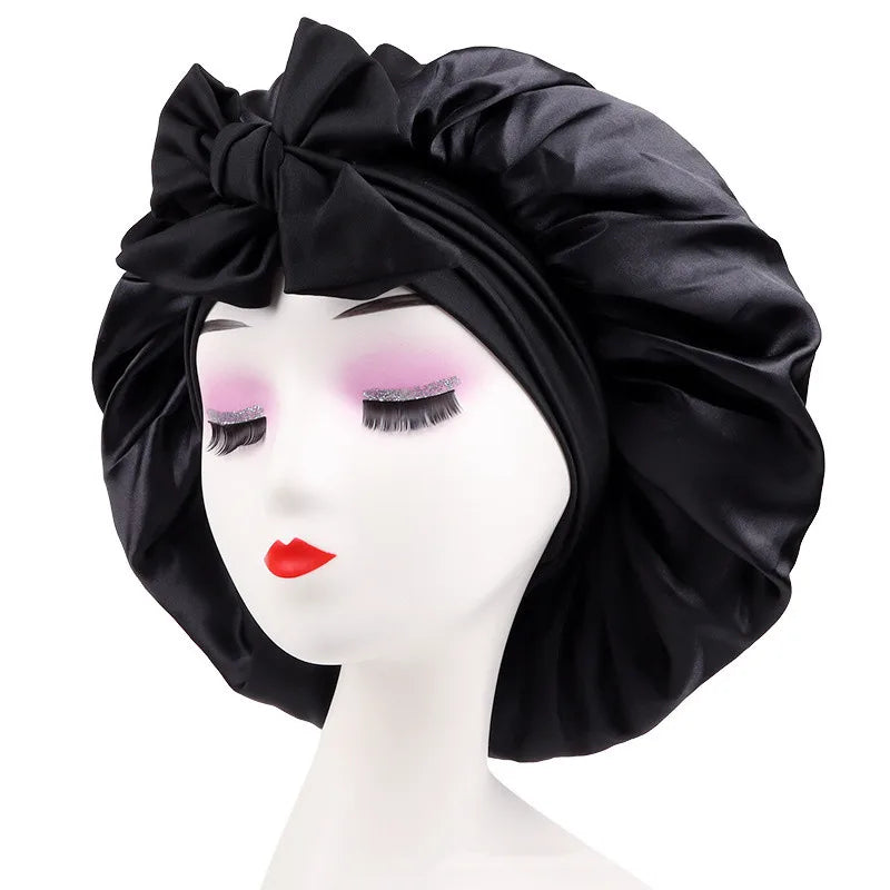 Luxury Satin Sleep Bonnet for Natural Hair – Adjustable Night Cap for Women"