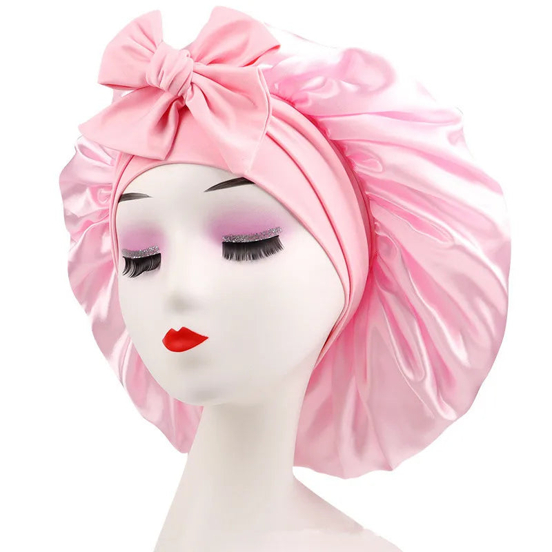 Luxury Satin Sleep Bonnet for Natural Hair – Adjustable Night Cap for Women"